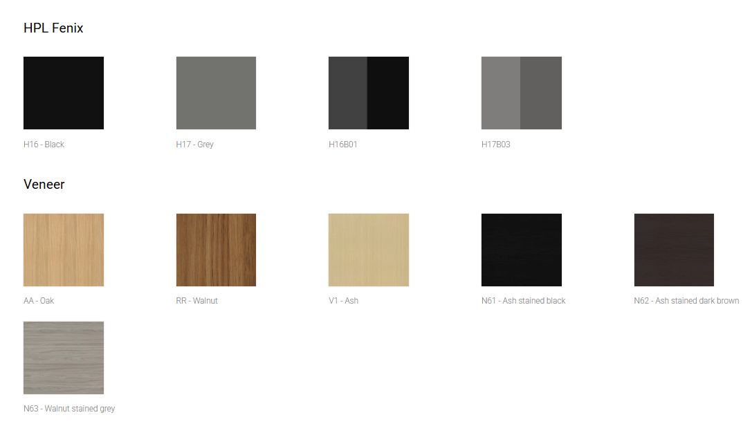 MOVE&LEAD, H16B01 - Black HPL Fenix/Black edge, AA - Oak veneer, 2000x850